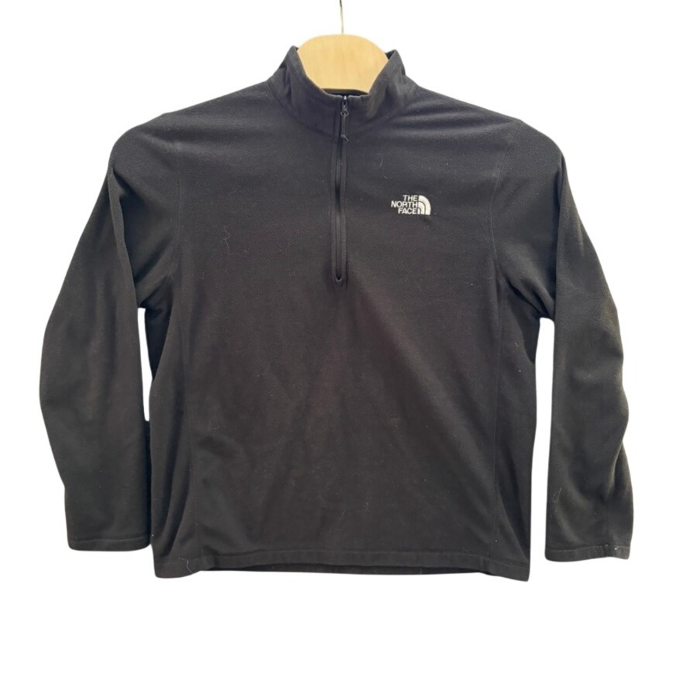 The North Face Mens TKA 100 Glacier Quarter Zip Fleece Pullover Black Large